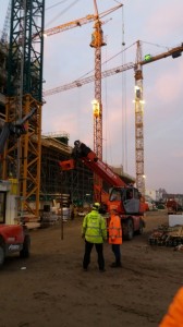 Bouwbedrijf M.J. de nijs Pontsteiger gebouw Amsterdam  Robert Bruijn Verreiker verhuur