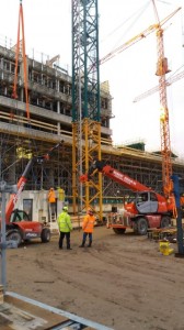 Bouwbedrijf M.J. de nijs Pontsteiger gebouw Amsterdam  Robert Bruijn Verreiker verhuur